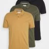 Pier One 3 PackPoloCamel/Khaki/Black Uomo T-shirt E Polo PI922P05T-B11