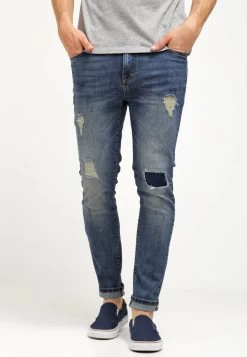 Pier One Jeans Slim FitDestroyed Denim Uomo Jeans PI922GA08-K11