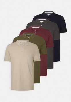 Pier One 5 PackPoloBordeaux/Olive/Dark Grey Uomo T-shirt E Polo PI922P07F-G11
