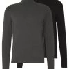 Pier One 2 PackBasic TurtleneckMaglioneBlack/Mottled Dark Grey Uomo Maglieria PI922Q06B-Q11