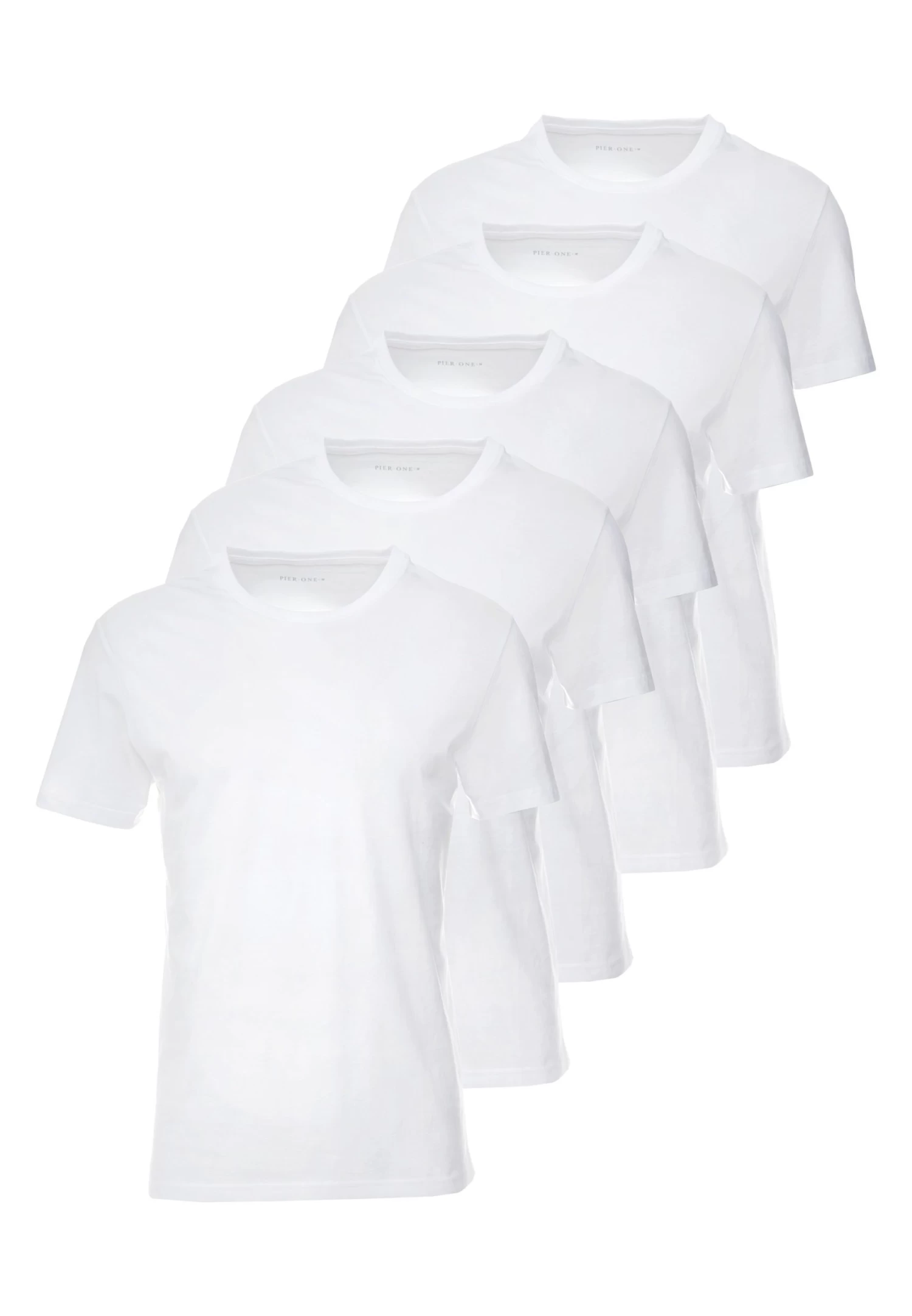 Pier One 5 PackT-Shirt BasicWhite Uomo T-shirt E Polo PI922O0GY-A11 1 Pier One 5 PackT-Shirt BasicWhite Uomo T-shirt E Polo PI922O0GY-A11