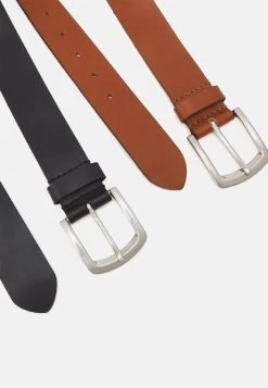 Pier One Leather 2 Pack - Cintura - Cognac/Black -Pier One Moda Outlet 83e445ece2bb42c5a314d3f1ef80783a