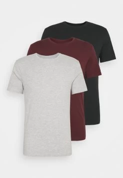Pier One 3 PackT-Shirt BasicBlack/Grey/Bordeaux Uomo T-shirt E Polo PI922O0GQ-Q15 -Pier One Moda Outlet b4adf13b9960406cbe579058828ee383